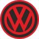 Volkswagen logo 2 matrica kls piros fekete