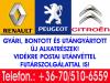 Renault Peugeot Citroen gyári utángyártott új alkatrészek Vidékre postai utánvéttel futárszolgálattal is