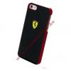 APPLE IPhone 5 Ferrari Scuderia manyag vd tok / htlap - FESCHCP5BL - FEKETE / PIROS - GYRI