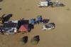 Drón az afrikai tábor felett levegőből az Opel Dakar Team